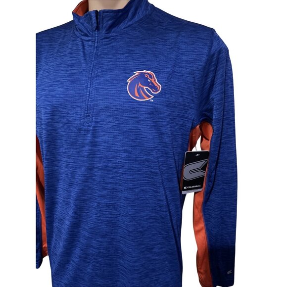 NEW Boise State BSU Broncos Colosseum Blue 1/4 Zip Shirt Men's L - Picture 2 of 8
